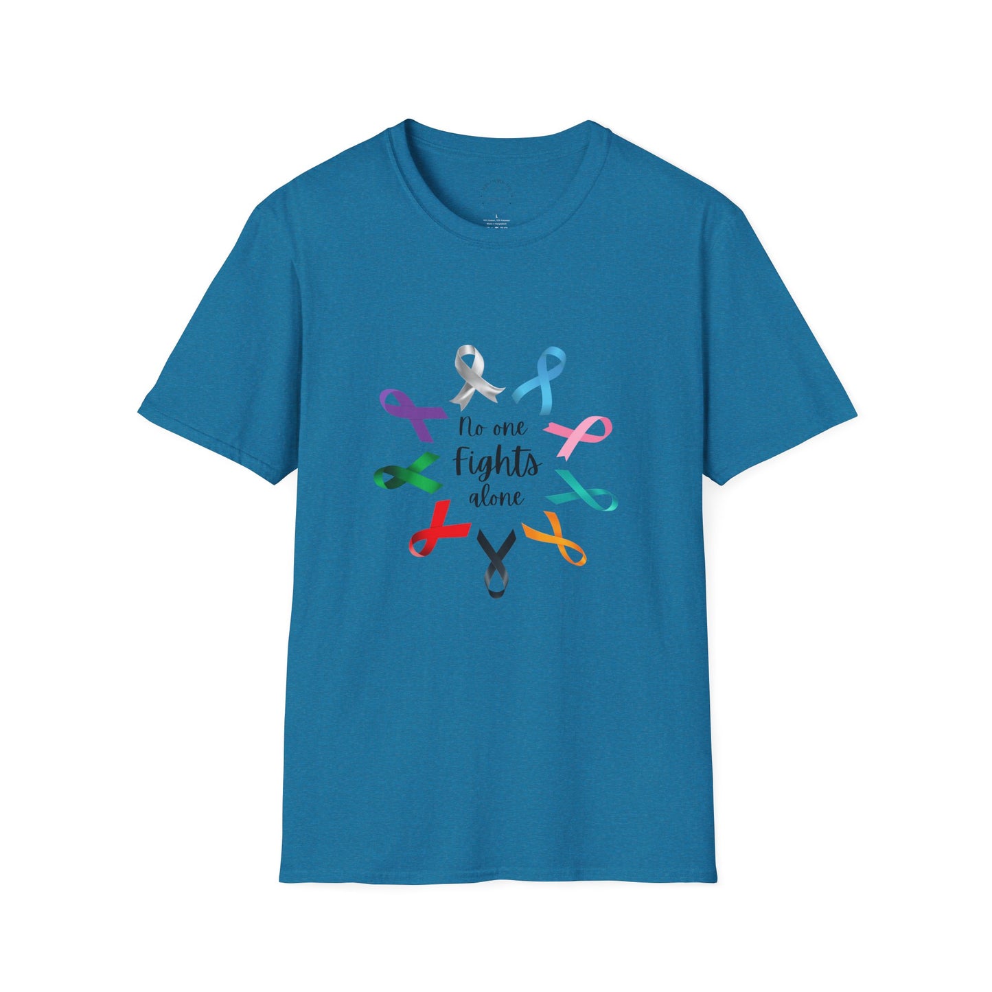 Empowerment Ribbon T-Shirt - No One Fights Alone, Unisex Tee, Cancer Awareness Apparel, Supportive Gift, Comfort & Hope