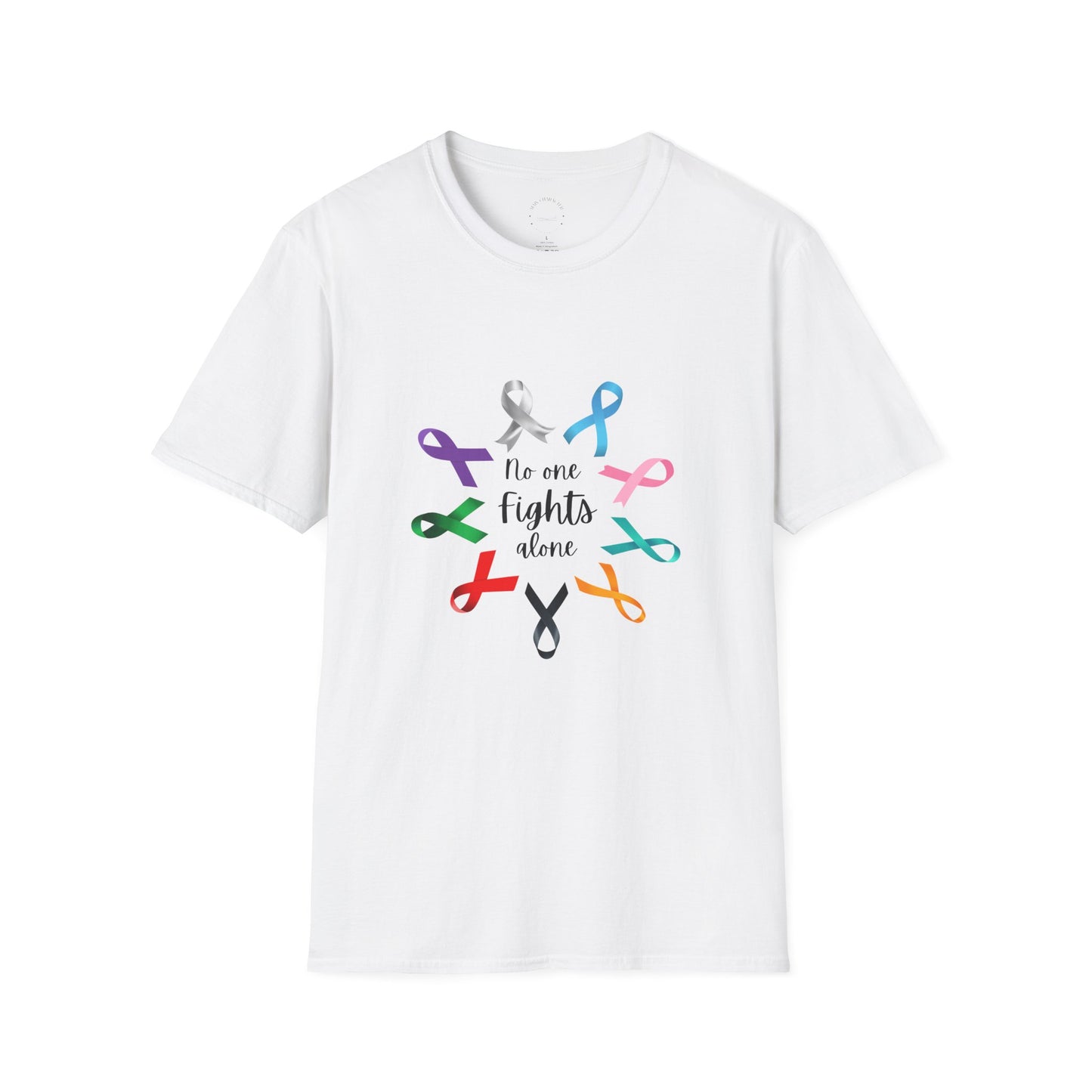 Empowerment Ribbon T-Shirt - No One Fights Alone, Unisex Tee, Cancer Awareness Apparel, Supportive Gift, Comfort & Hope