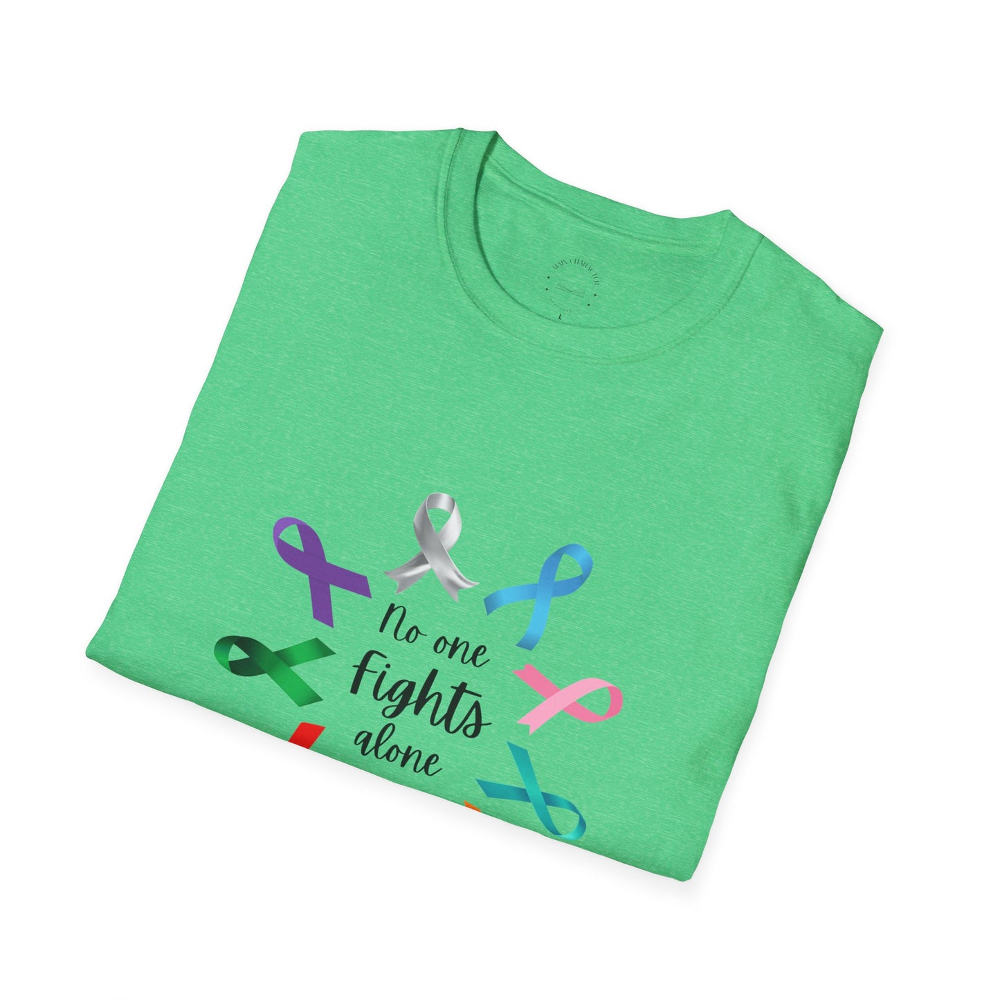 Empowerment Ribbon T-Shirt - No One Fights Alone, Unisex Tee, Cancer Awareness Apparel, Supportive Gift, Comfort & Hope