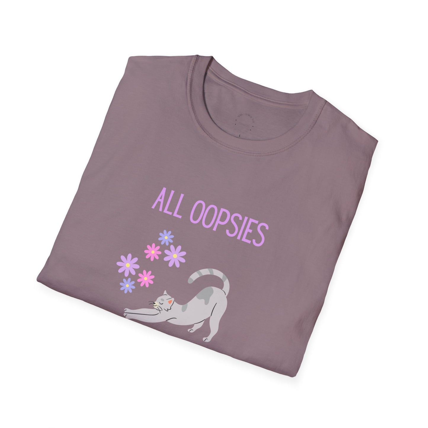 All Oopsies No Daisies Cat T‑Shirt – Cute Pastel Floral Cat Tee