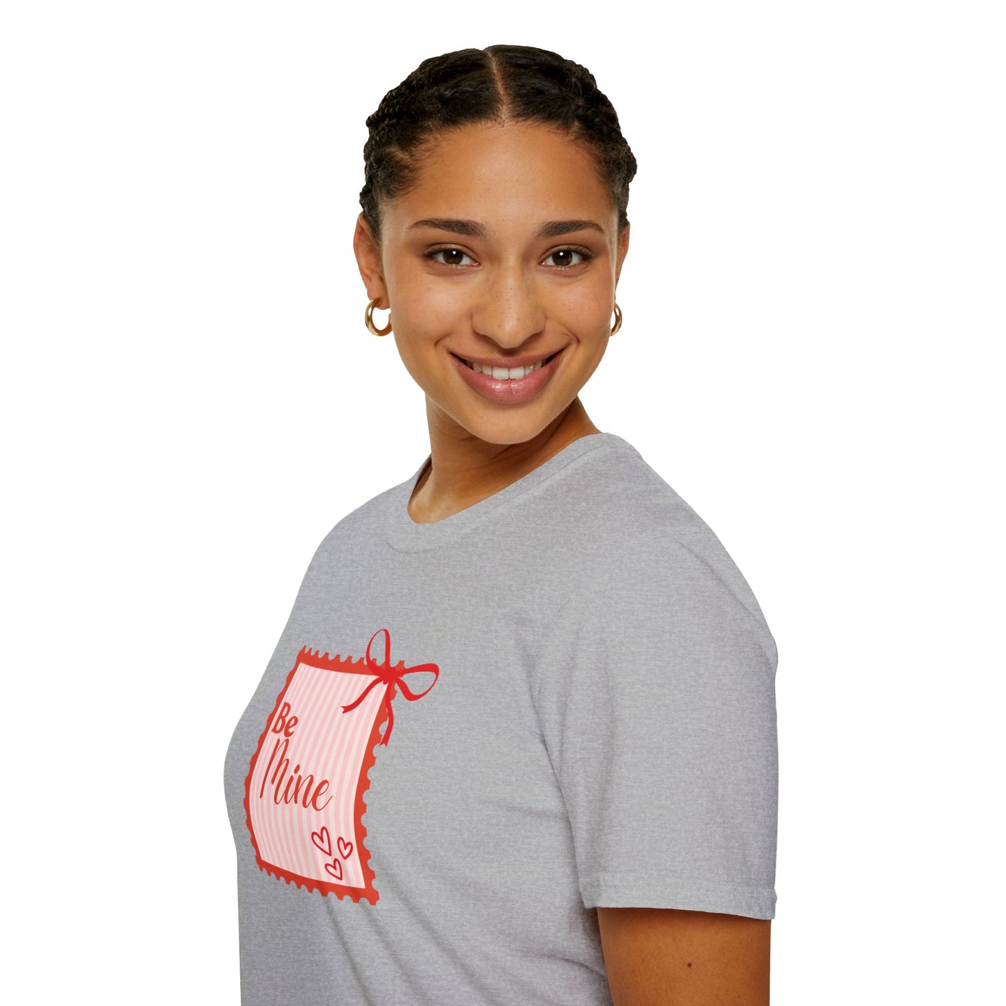 Be Mine Valentine T-Shirt — Cute Stamp Graphic Tee for Couples & Valentine's Day