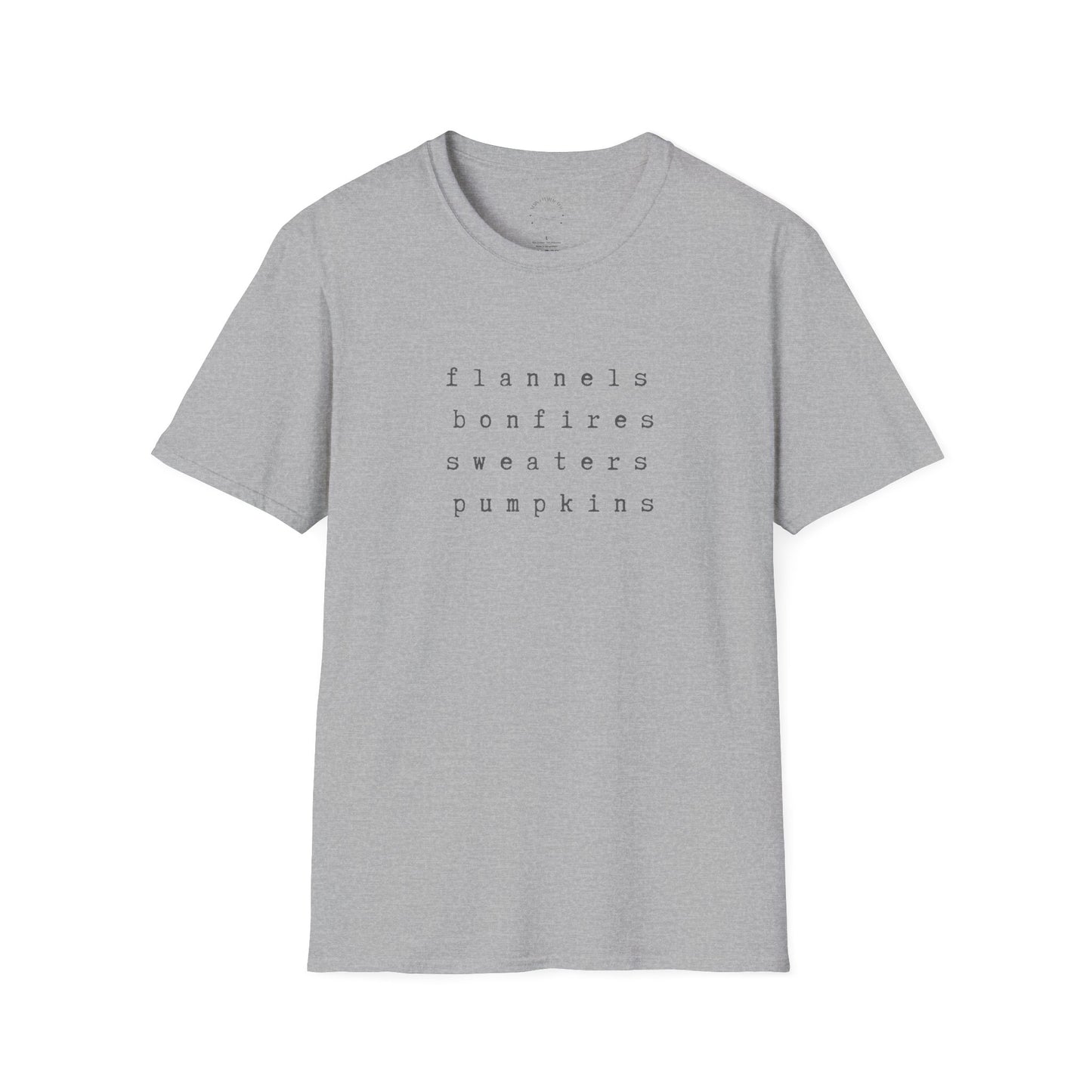Autumn Essentials Tee, Cozy Shirt, Bonfire Tee, Pumpkin Spice Apparel, Flannel Lover Gift
