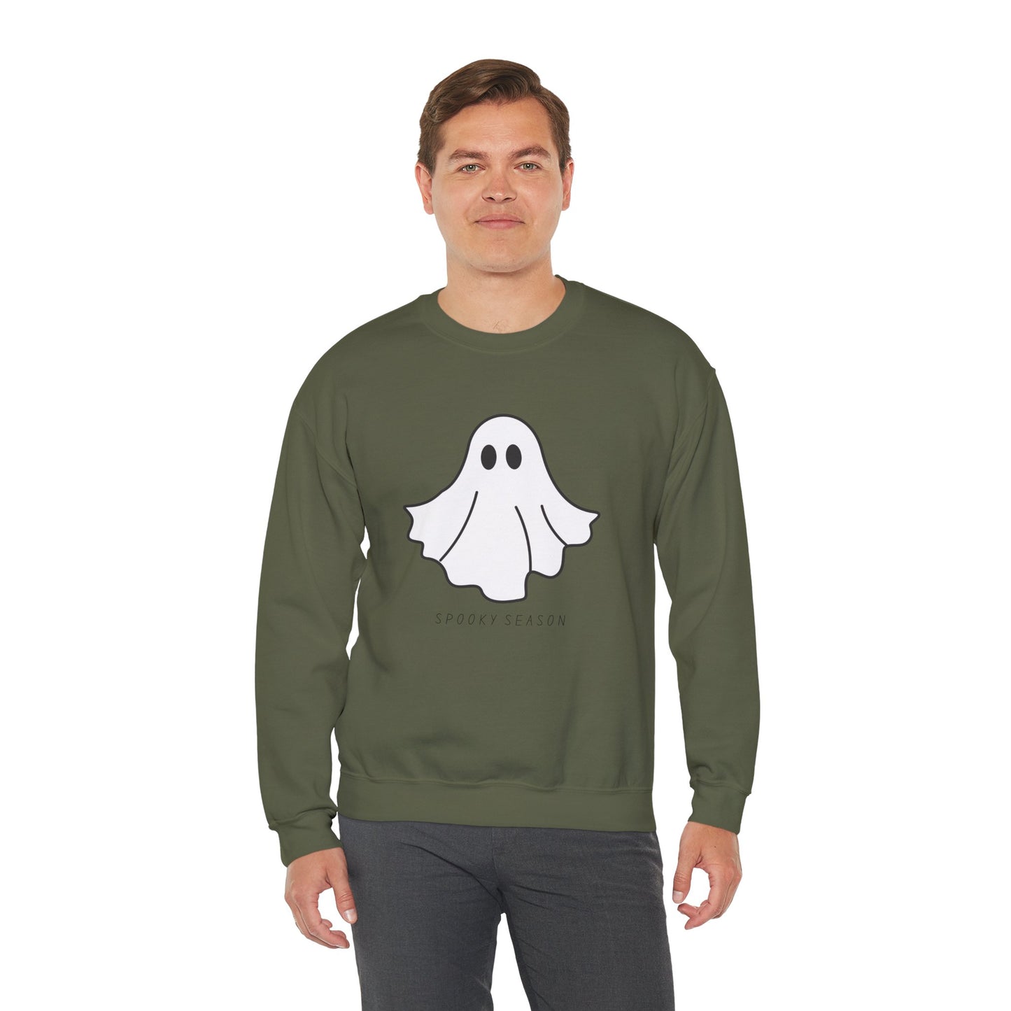 Spooky Season Ghost Sweatshirt, Cozy Halloween Crewneck for All Ages, Perfect Gift for Fall Celebrations, Unisex Sweatshirt, Spooky