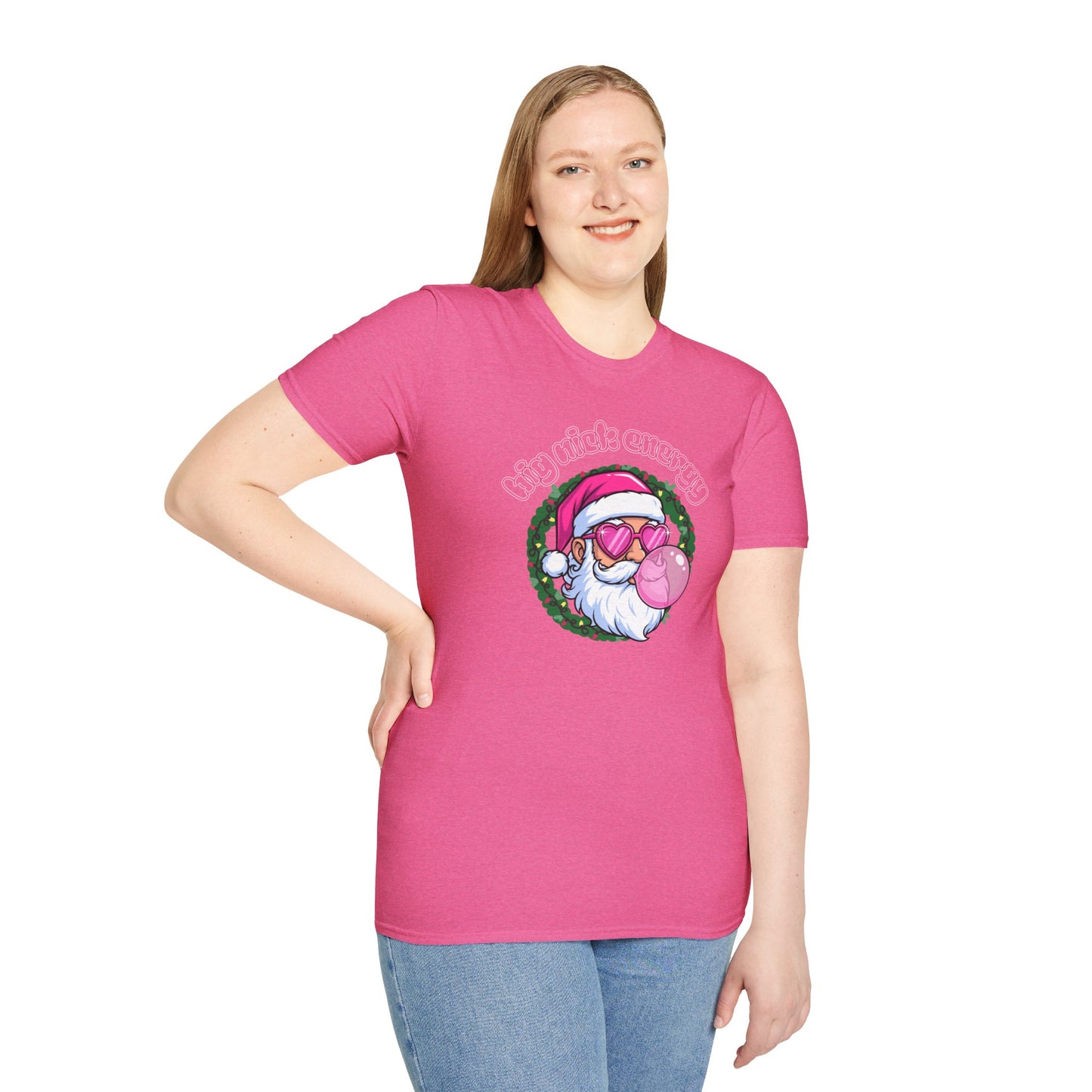 Big Nick Energy T-Shirt —  Pink Santa Holiday Graphic Tee