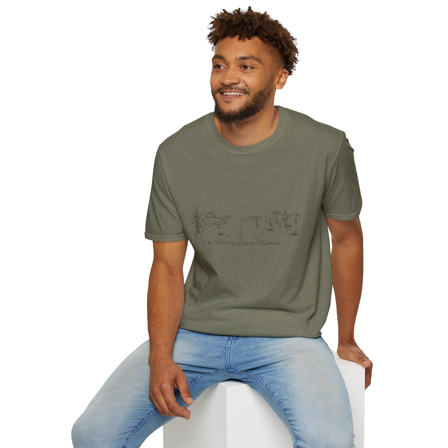 Dark Desert Highway Tee, Unisex T-Shirt, Vintage Outdoor Tee, Summer Casual Wear, Eagles Enthusiasts
