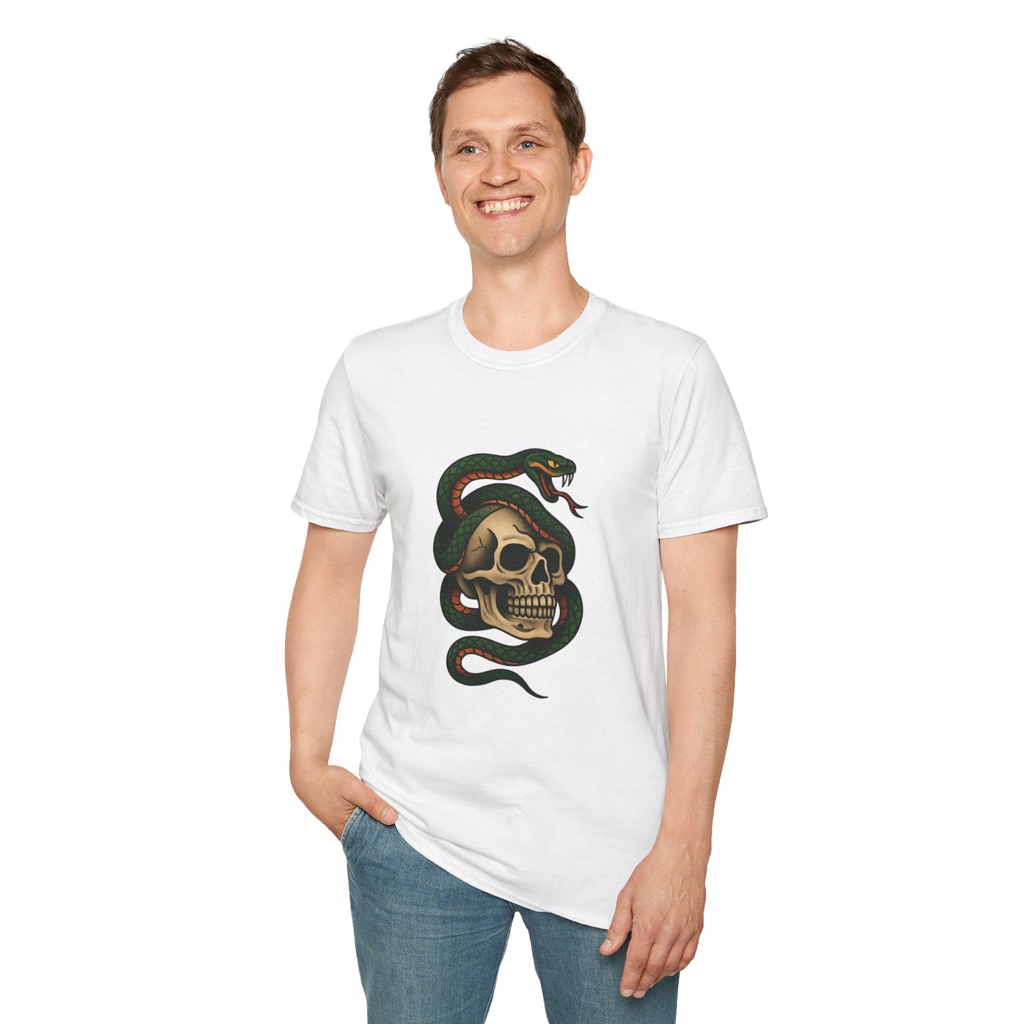 Snake and Skull T-Shirt | Unisex Graphic Tee, Edgy Fashion, Halloween Outfit, Vintage Style, Casual Wear