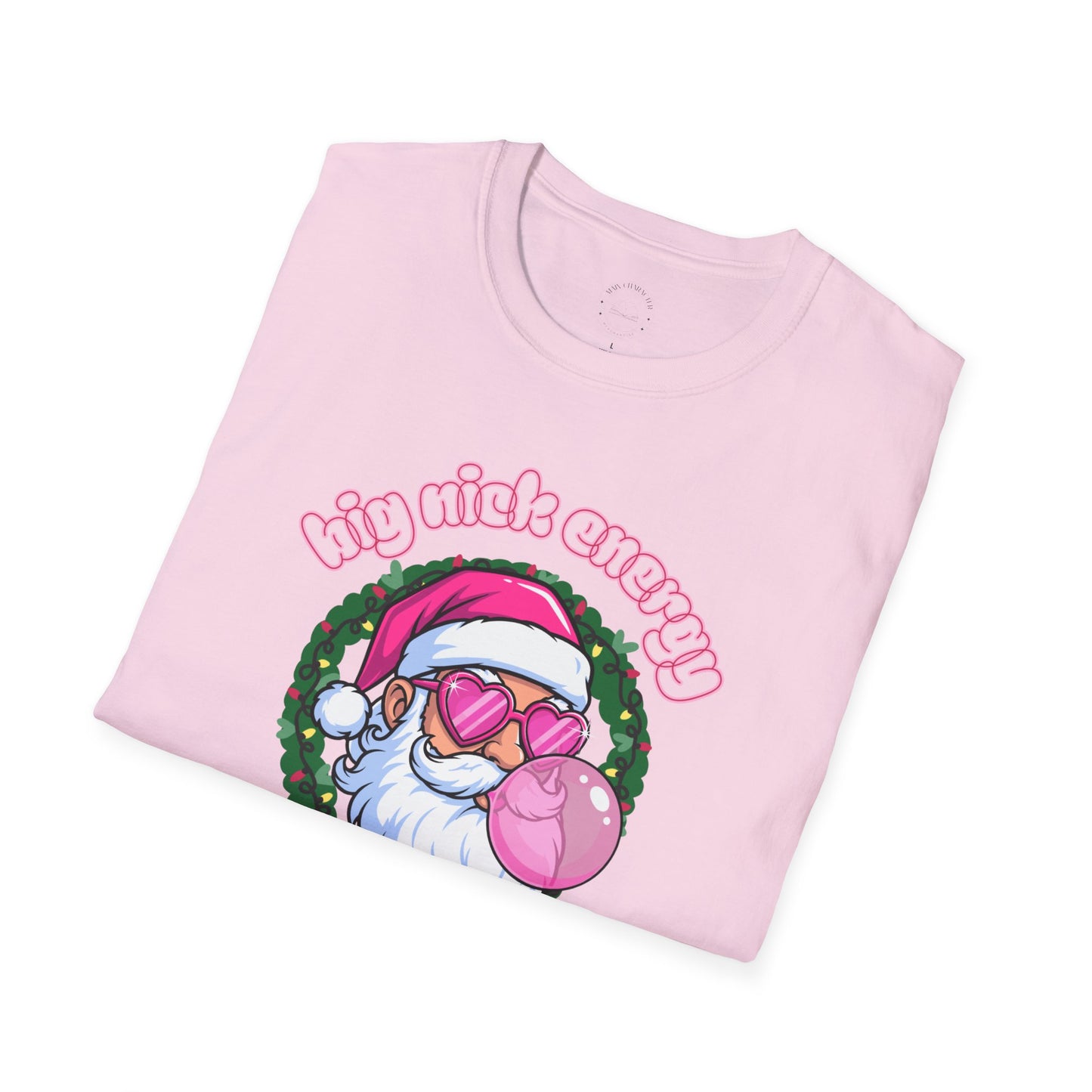 Big Nick Energy T-Shirt —  Pink Santa Holiday Graphic Tee