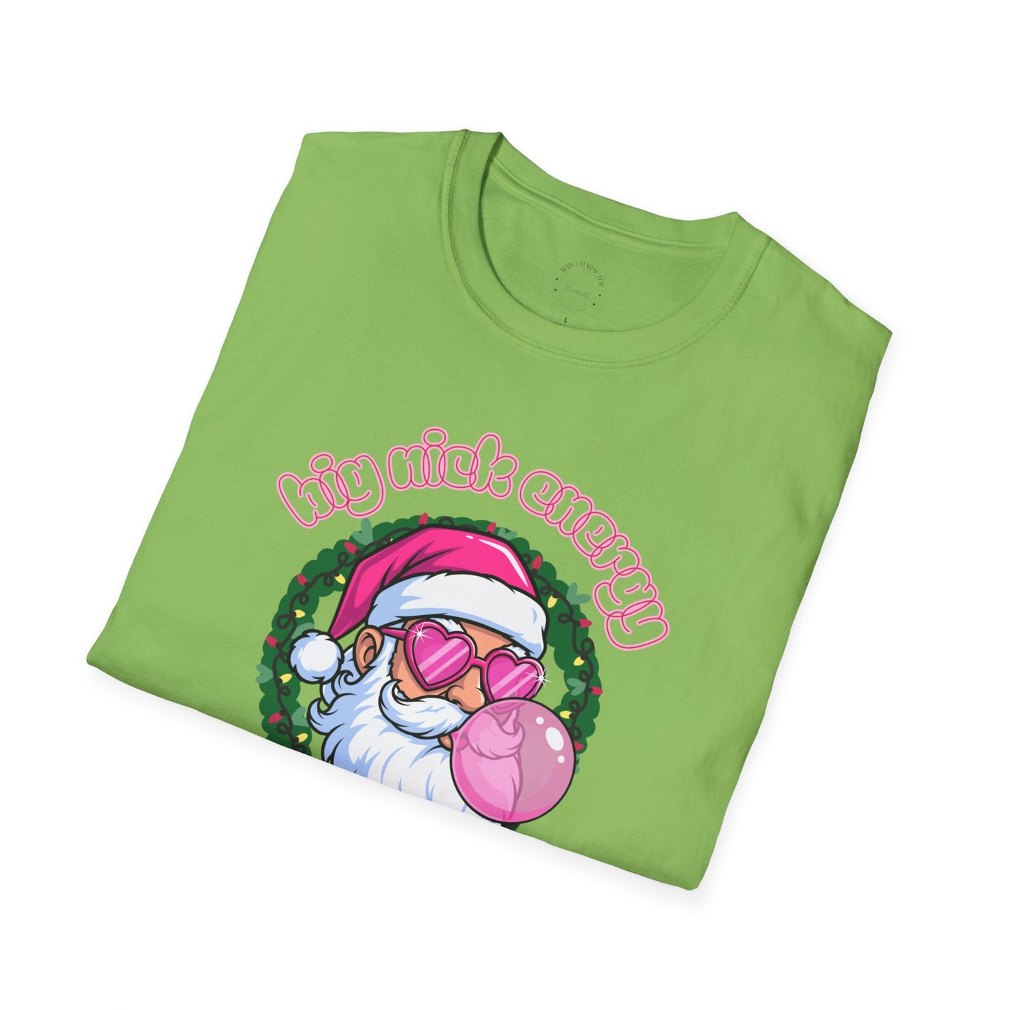 Big Nick Energy T-Shirt —  Pink Santa Holiday Graphic Tee