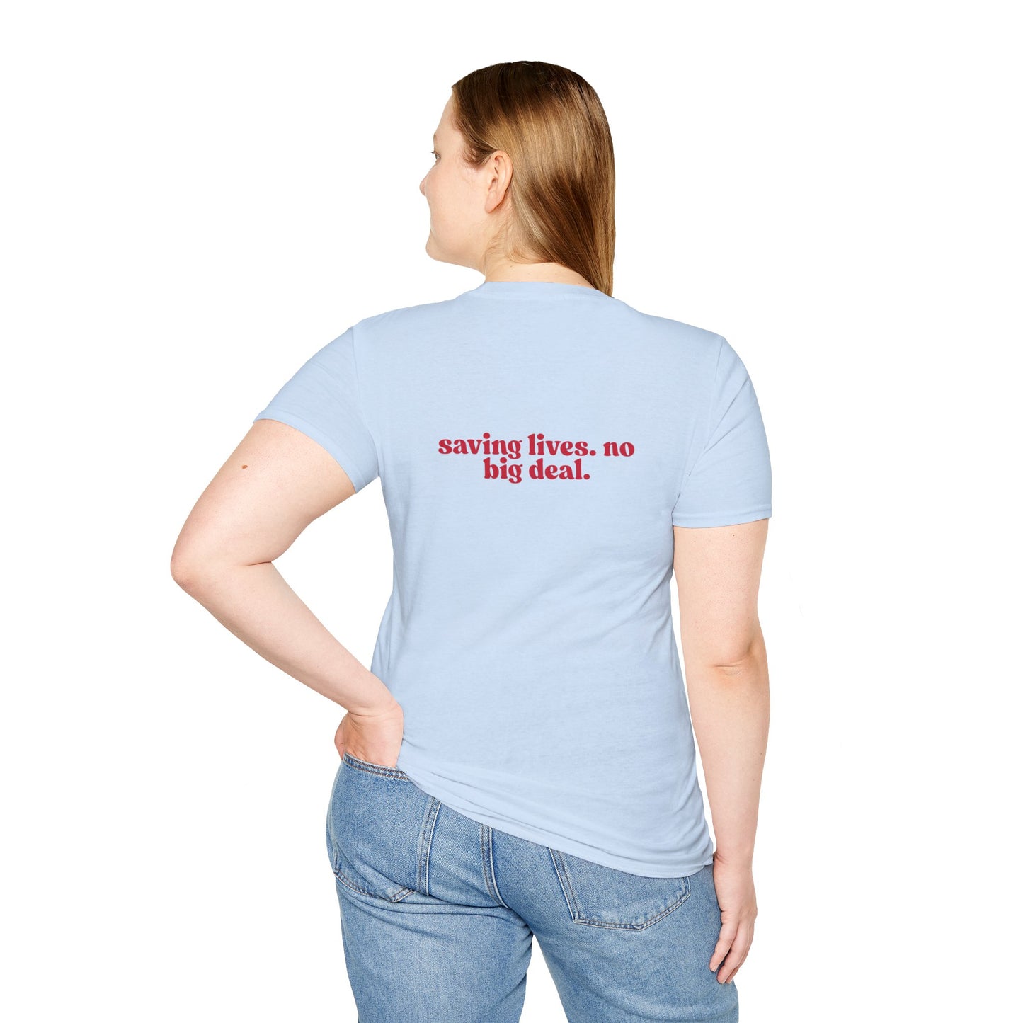 RN Saving Lives Unisex T-Shirt, RN Gift, Inspirational Tee, Gift for Healthcare Workers, Everyday Wear, Motivational Apparel