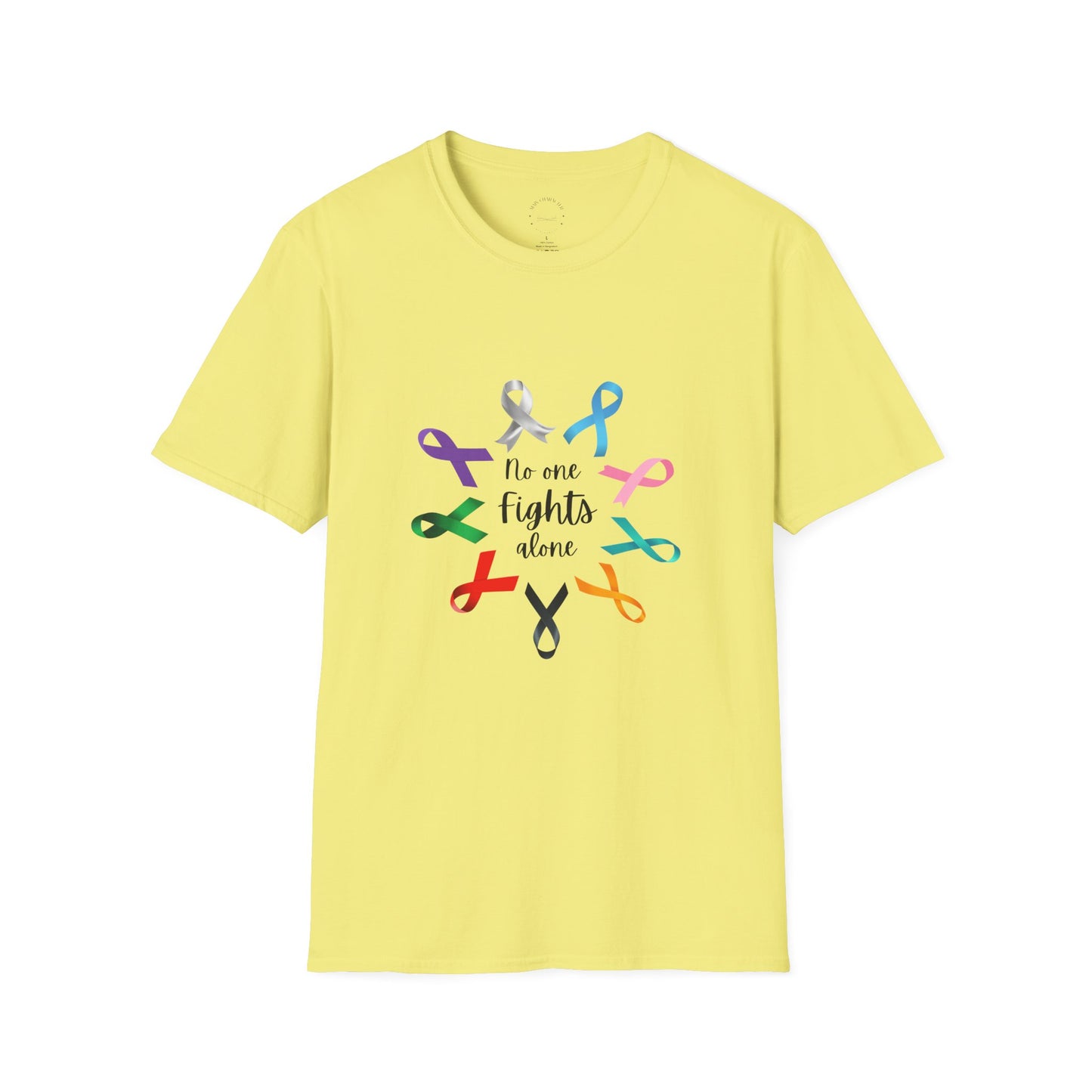 Empowerment Ribbon T-Shirt - No One Fights Alone, Unisex Tee, Cancer Awareness Apparel, Supportive Gift, Comfort & Hope