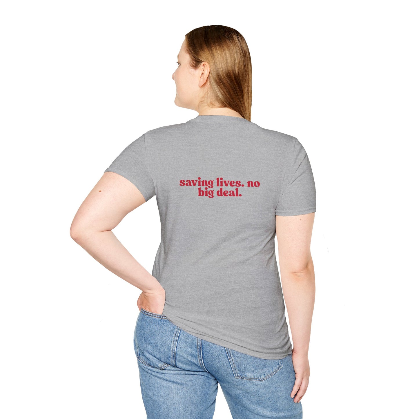 RN Saving Lives Unisex T-Shirt, RN Gift, Inspirational Tee, Gift for Healthcare Workers, Everyday Wear, Motivational Apparel