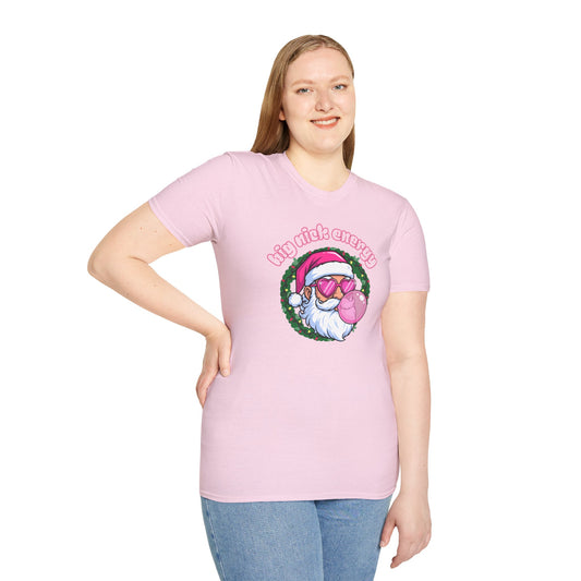 Big Nick Energy T-Shirt —  Pink Santa Holiday Graphic Tee