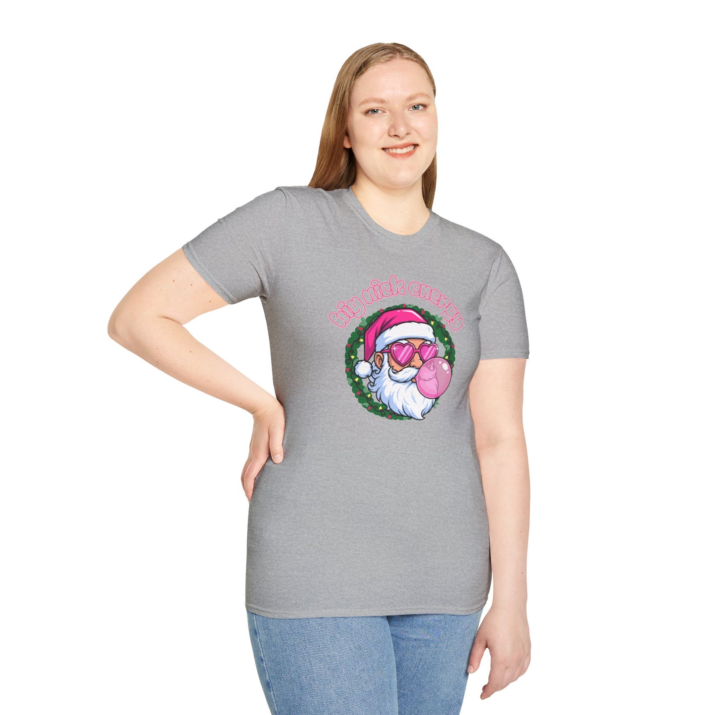 Big Nick Energy T-Shirt —  Pink Santa Holiday Graphic Tee