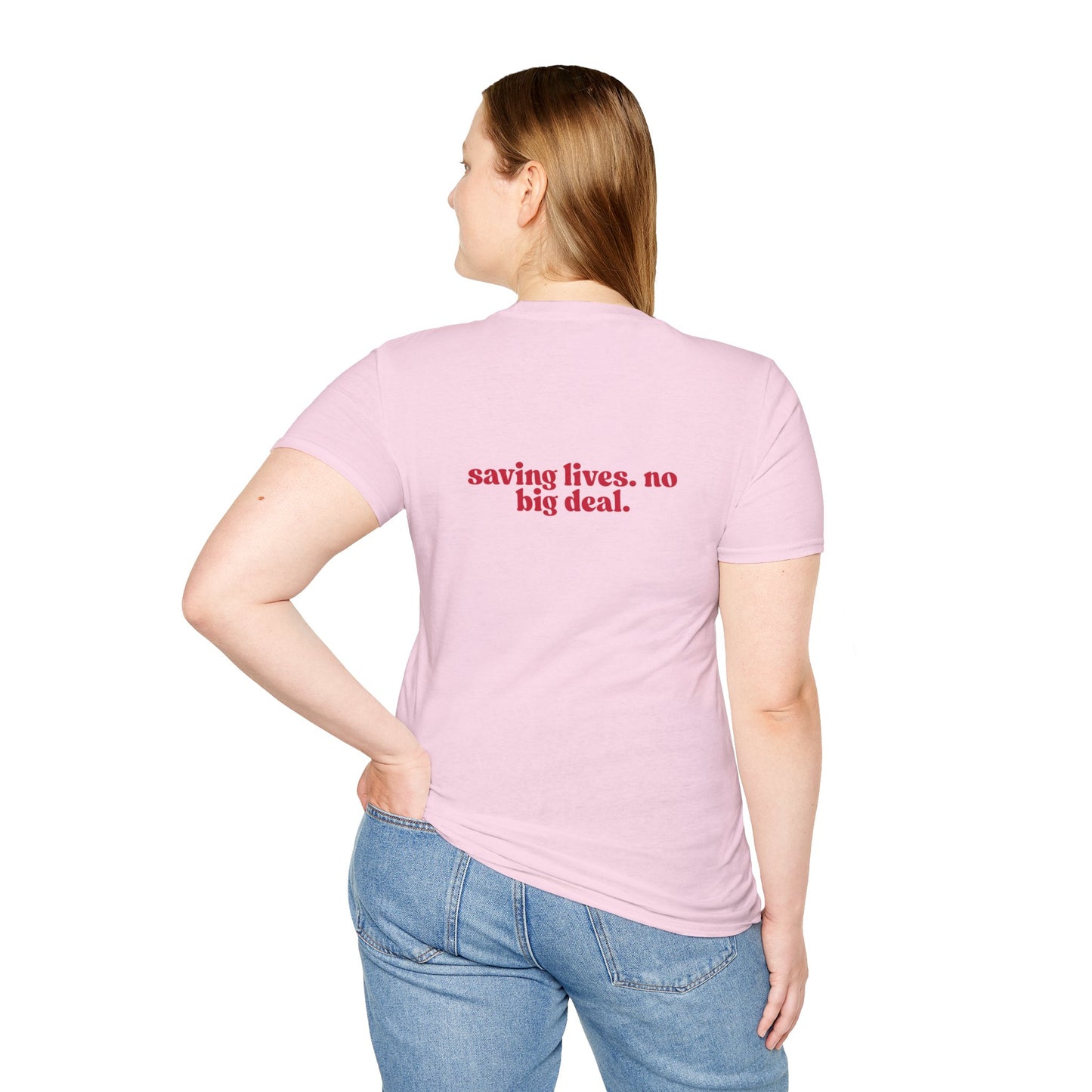 RN Saving Lives Unisex T-Shirt, RN Gift, Inspirational Tee, Gift for Healthcare Workers, Everyday Wear, Motivational Apparel