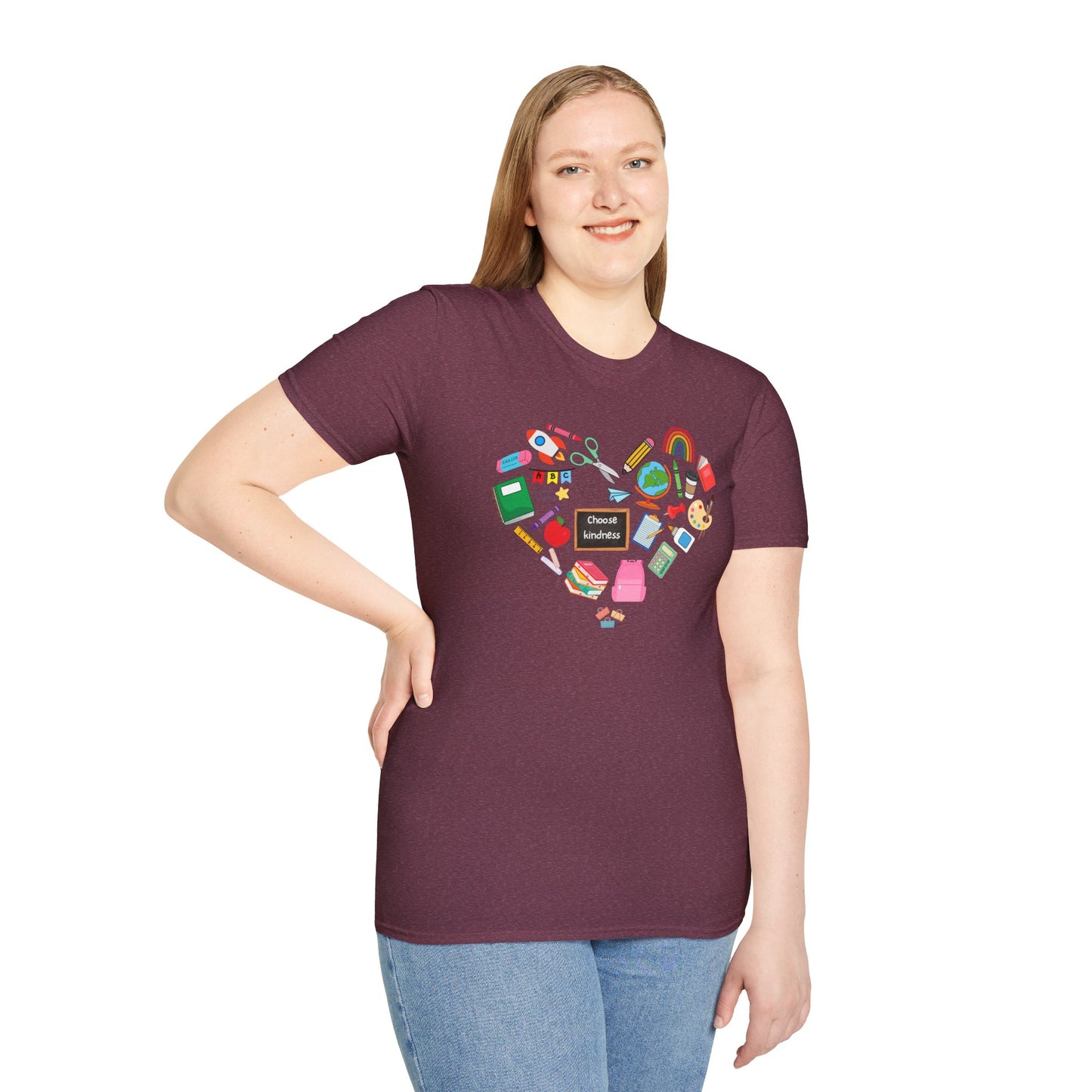 Teach From the Heart Unisex T-Shirt | Love for Learning, Teacher Gift, Back to School, Fun Casual Wear