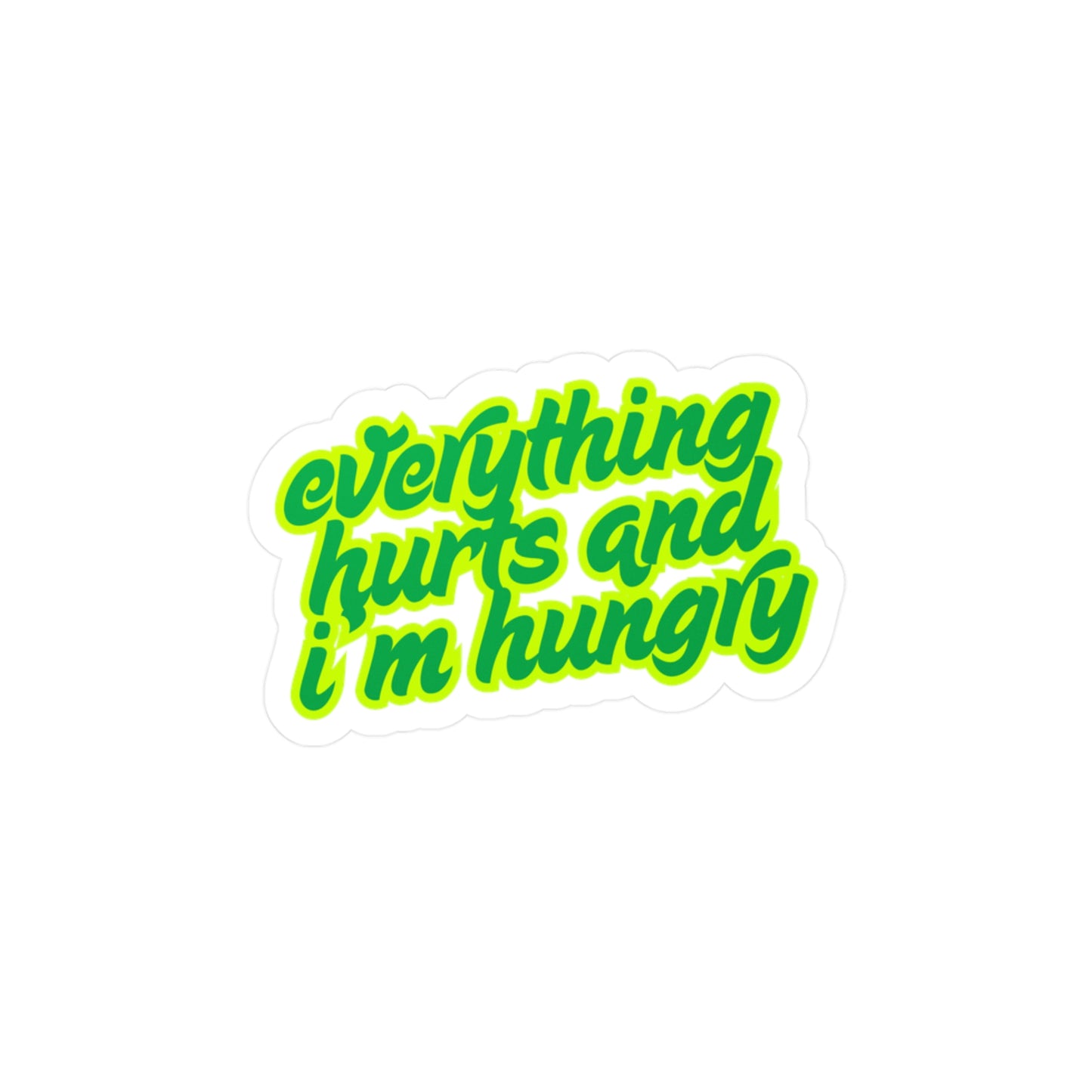 Pain and Hunger Sticker, Funny Kiss-Cut Vinyl Decals for Home Decor, Laptop Stickers, Gift for Food Lovers, Quirky Wall Art, Humorous Decals