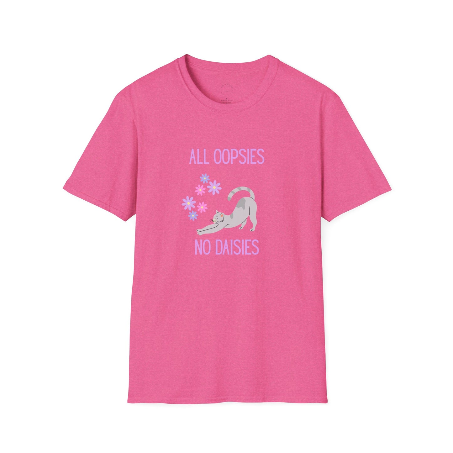 All Oopsies No Daisies Cat T‑Shirt – Cute Pastel Floral Cat Tee