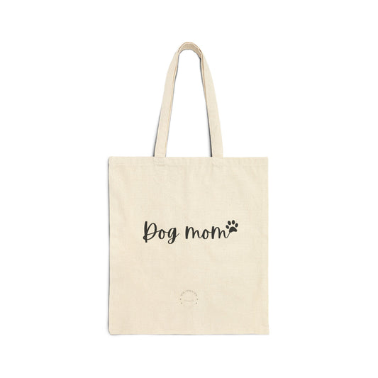 Dog Mom Cotton Canvas Tote Bag, Reusable Shopping Tote, Pet Lover Gift, Eco-Friendly Bag, Cute Dog Owner Accessory