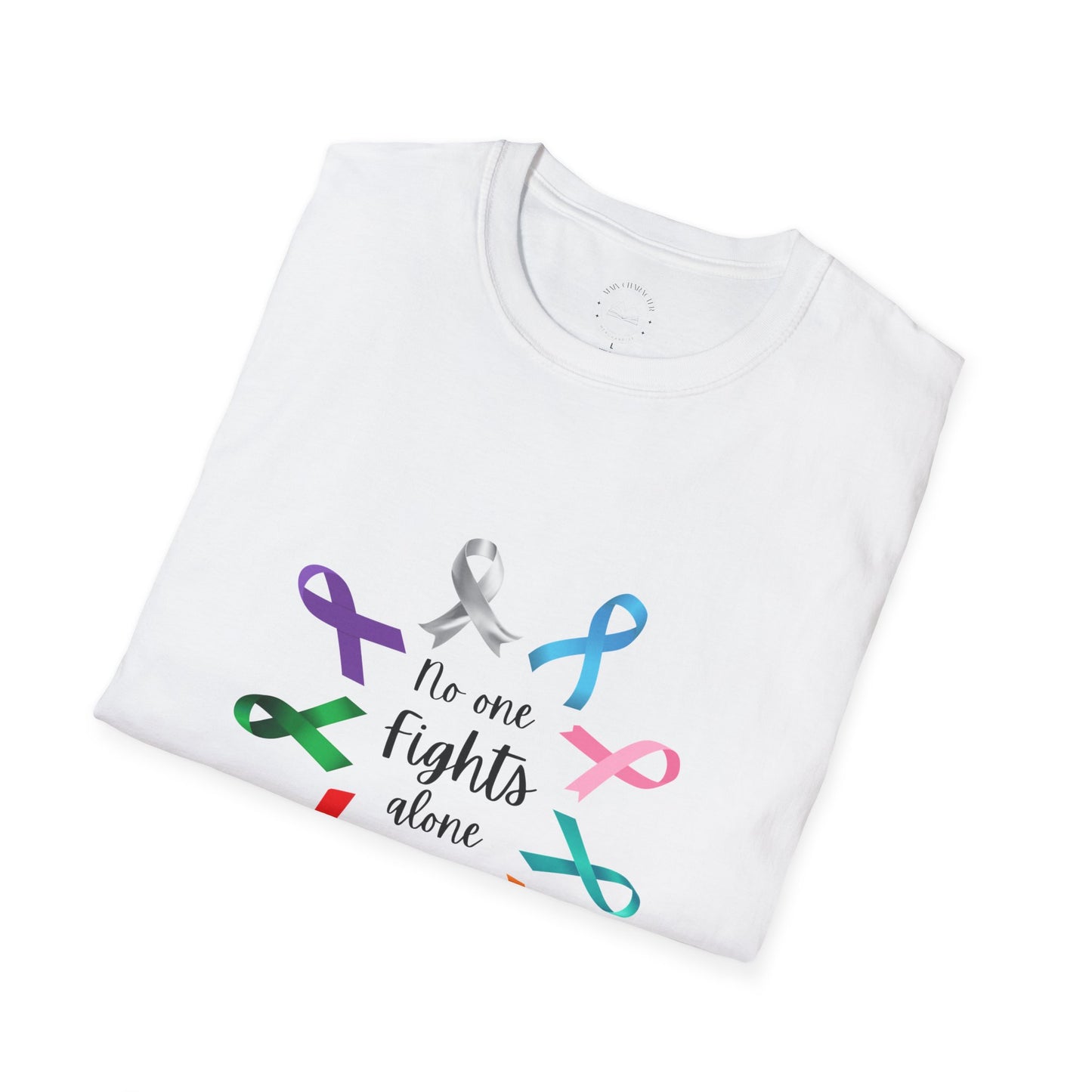 Empowerment Ribbon T-Shirt - No One Fights Alone, Unisex Tee, Cancer Awareness Apparel, Supportive Gift, Comfort & Hope
