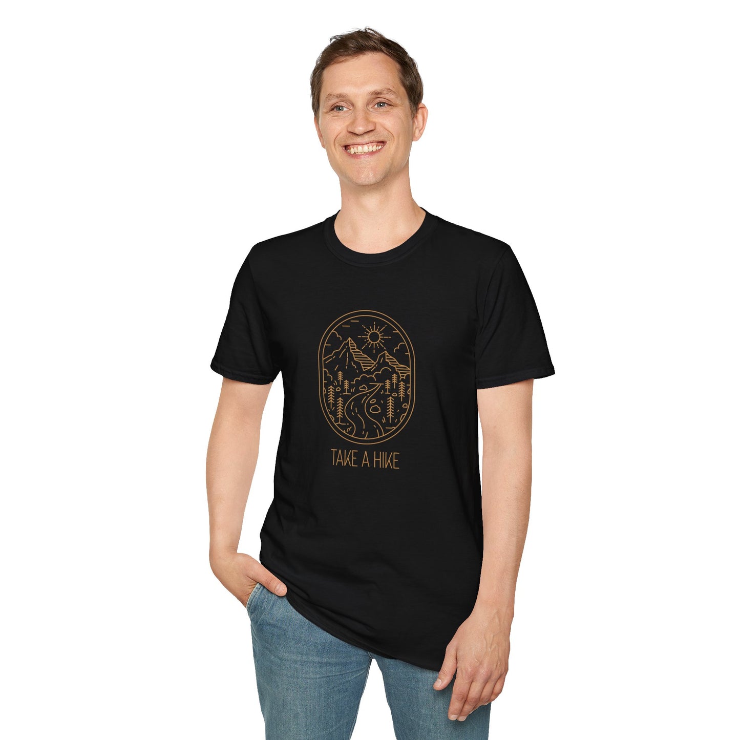 Take A Hike T-Shirt | Hiking Gift | Outdoor Lover Tee | Unisex Softstyle Tee | Eco-Friendly Apparel