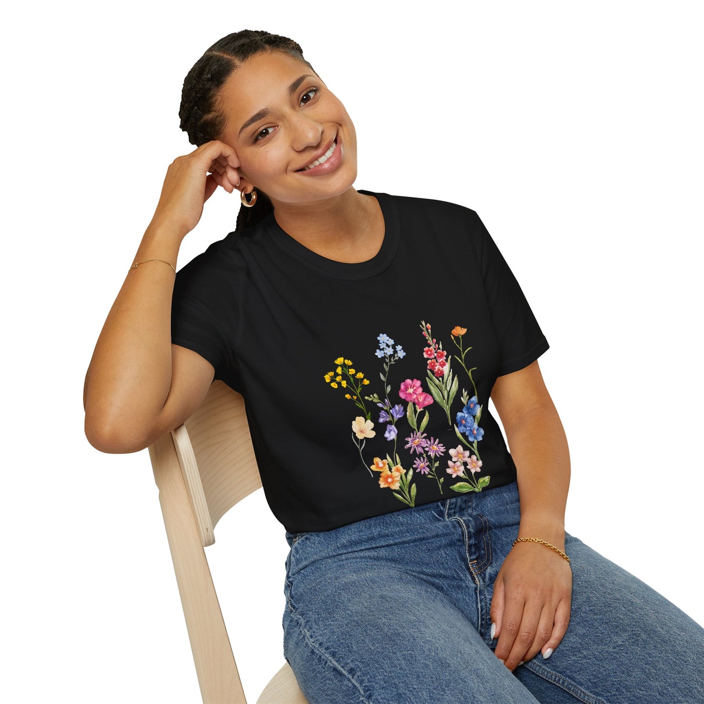 Wildflower Unisex Softstyle T-Shirt, Cute Spring Tee, Nature Lover Gift, Casual Wear, Ideal for Birthdays
