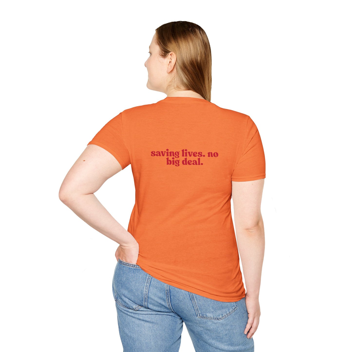 RN Saving Lives Unisex T-Shirt, RN Gift, Inspirational Tee, Gift for Healthcare Workers, Everyday Wear, Motivational Apparel