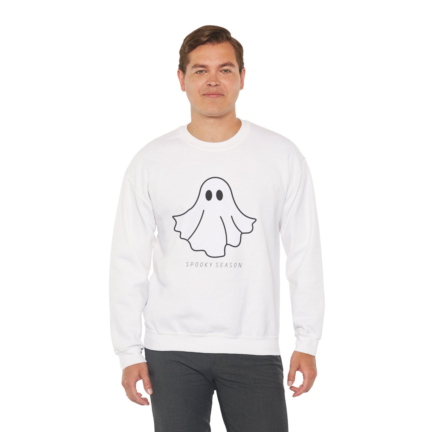 Spooky Season Ghost Sweatshirt, Cozy Halloween Crewneck for All Ages, Perfect Gift for Fall Celebrations, Unisex Sweatshirt, Spooky